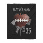 Torn Football Personalised Black Fleece Blanket