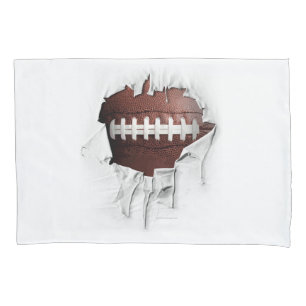 Torn Football White Pillow Case