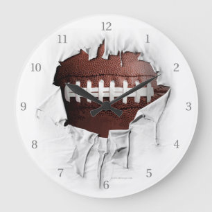Torn Football White Wall Clock