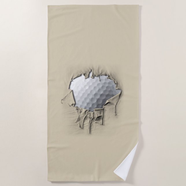 Torn Golf Ball Beach Towel (Front)