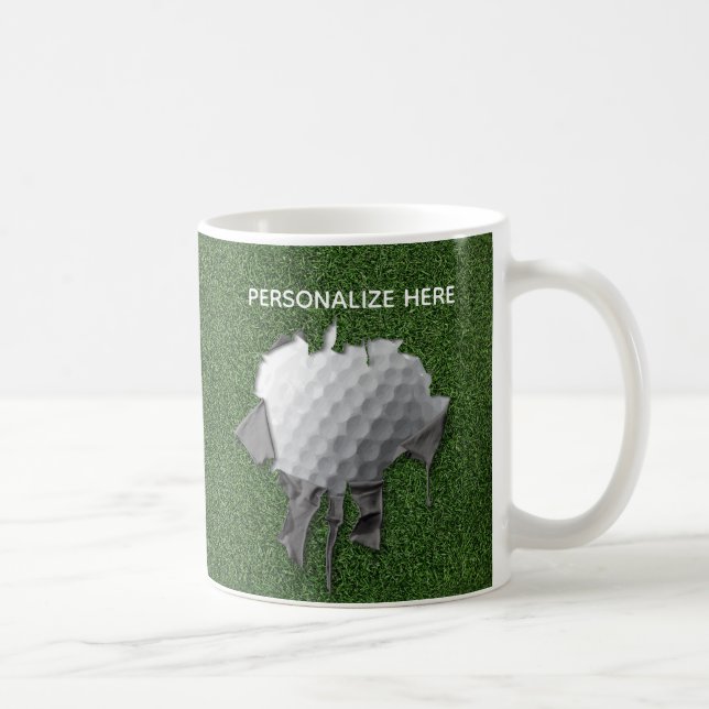 Torn Golf Ball Coffee Mug (Right)
