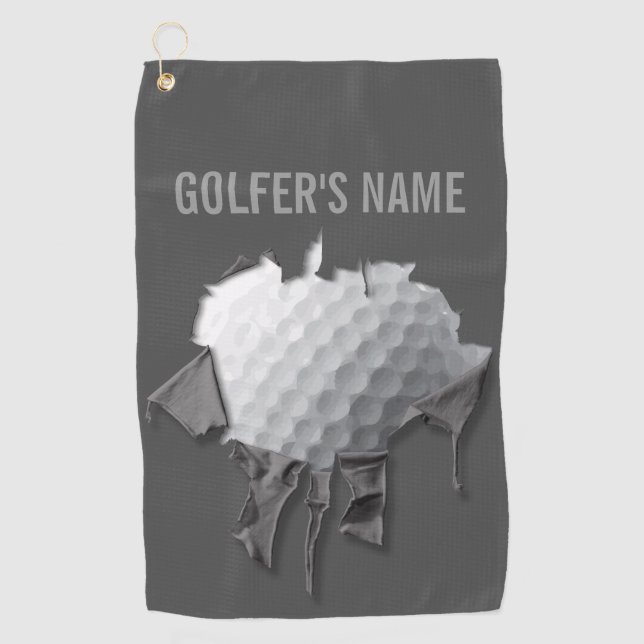 Torn Golf Ball (Customisable) Towel (Front)