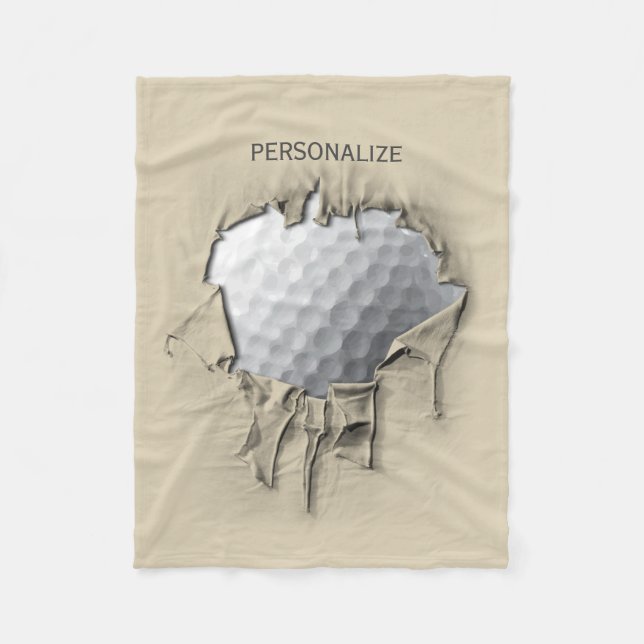 Torn Golf Ball Fleece Blanket (Front)