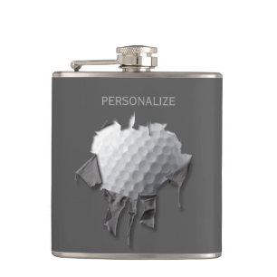 Torn Golf Ball Hip Flask