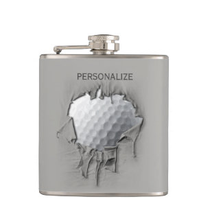 Torn Golf Ball Hip Flask