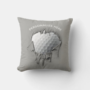 Torn Golf Ball Throw Pillow