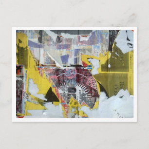 Torn layers of posters postcard