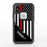 Torn Out Look Firefighter Flag Custom Name<br><div class="desc">A custom name patriotic firefighter flag phone case with a unique 3d style torn out look.</div>