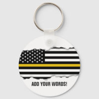 Torn Out Look Police Dispatcher Flag Custom Text