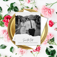 Torn Pages Save the Date Photo Postcard
