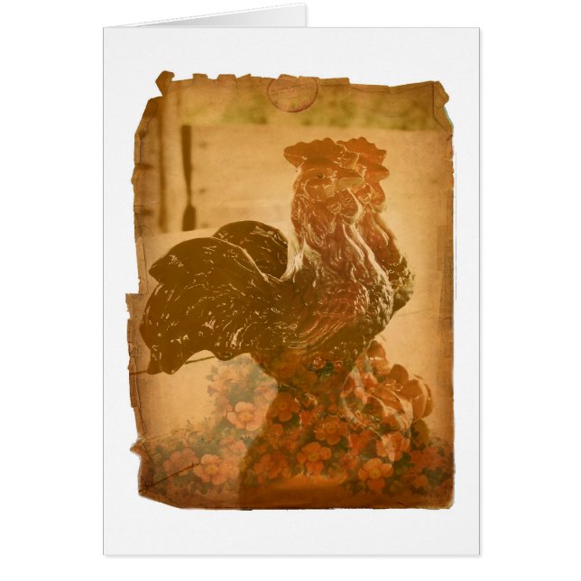 Torn Paper Glass Roosters (Front)