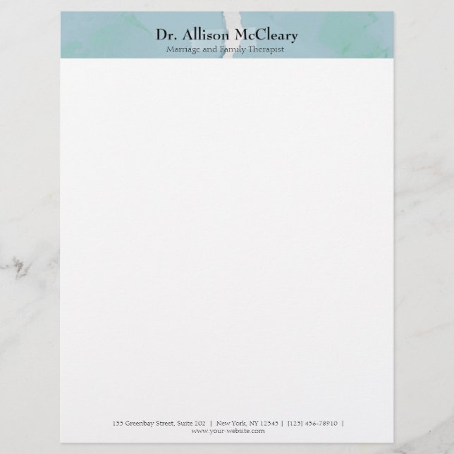 Torn paper marriage consultant family therapist customized letterhead (Front)