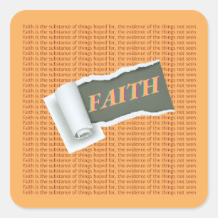 Torn Paper Scripture about FAITH Square Sticker