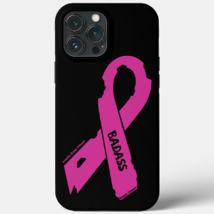 Torn Ribbon/Badass...Breast Cancer iPhone 13 Pro Max Case
