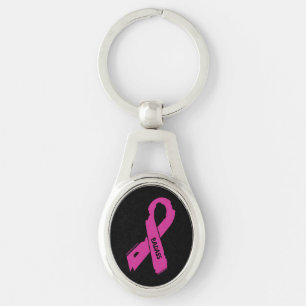 Torn Ribbon/Badass...Breast Cancer Key Ring