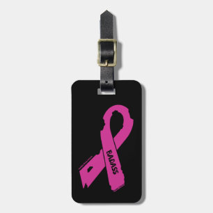 Torn Ribbon/Badass...Breast Cancer Luggage Tag