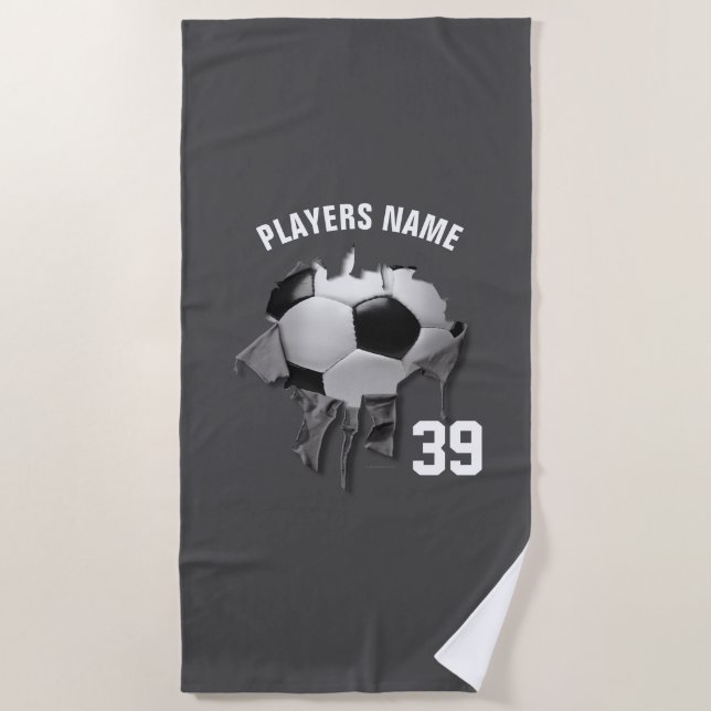 Torn Soccer Beach Towel (Front)