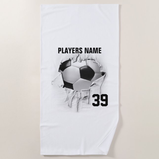 Torn Soccer Beach Towel (Front)