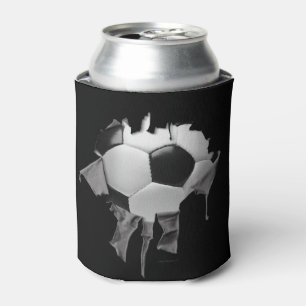 Torn Soccer Black Can Cooler