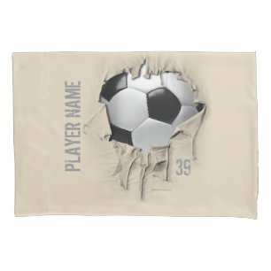 Torn Soccer Personalised White Pillowcase