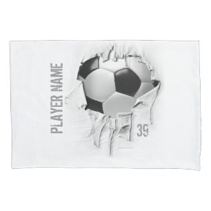 Torn Soccer Personalised White Pillowcase