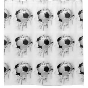 Torn Soccer Shower Curtain