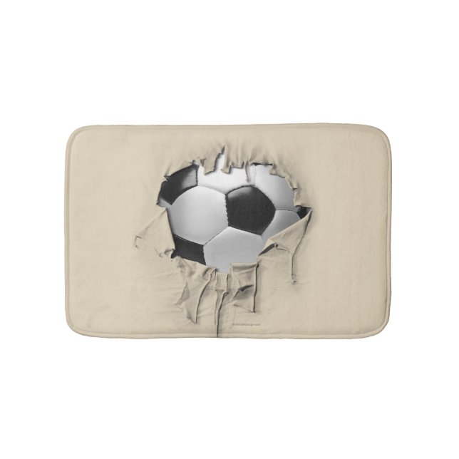 Torn Soccer White Bath Mat (Front)