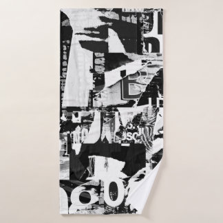 Torn street advertisement posters collage backgrou bath towel