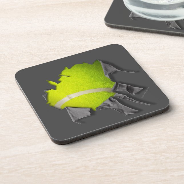 Torn Tennis Beverage Coaster (Left Side)