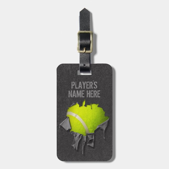 Torn Tennis (Personalised) Luggage Tag (Front Vertical)
