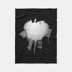 Torn Volleyball Dark Fleece Blanket