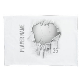 Torn Volleyball Personalised White Pillowcase