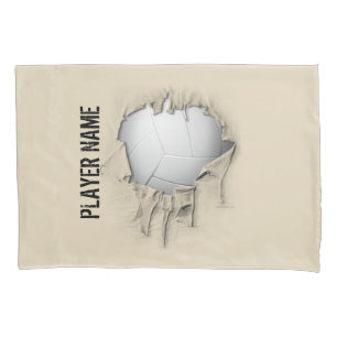 Torn Volleyball Personalised White Pillowcase