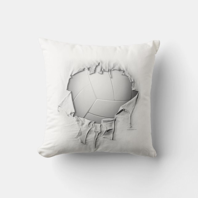Torn Volleyball White Pillow (Front)