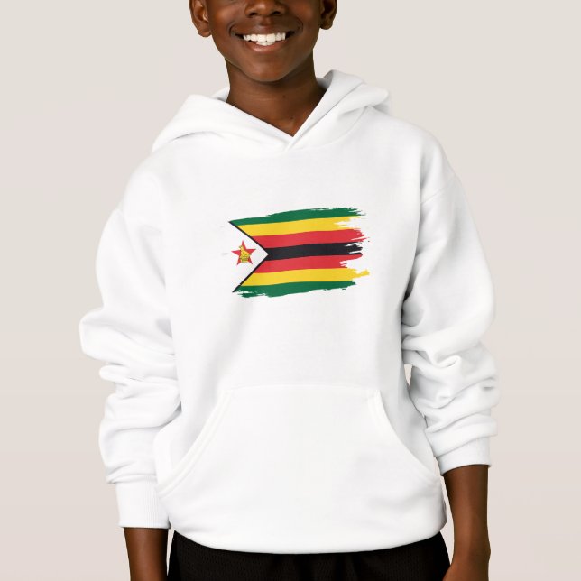 Torn Zimbabwean Flag Kids Hoodie (Front)
