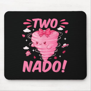 Tornado 2 Year Old Girl Birthday Two Nado 2nd Bday Mouse Pad