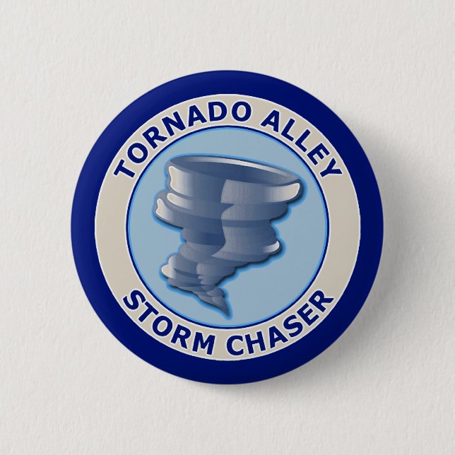 Tornado Alley Storm Chaser 6 Cm Round Badge (Front)