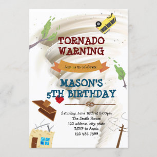 Tornado birthday invitation