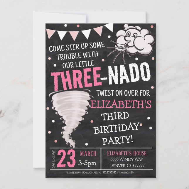 Tornado Birthday Party Invitation (Front)