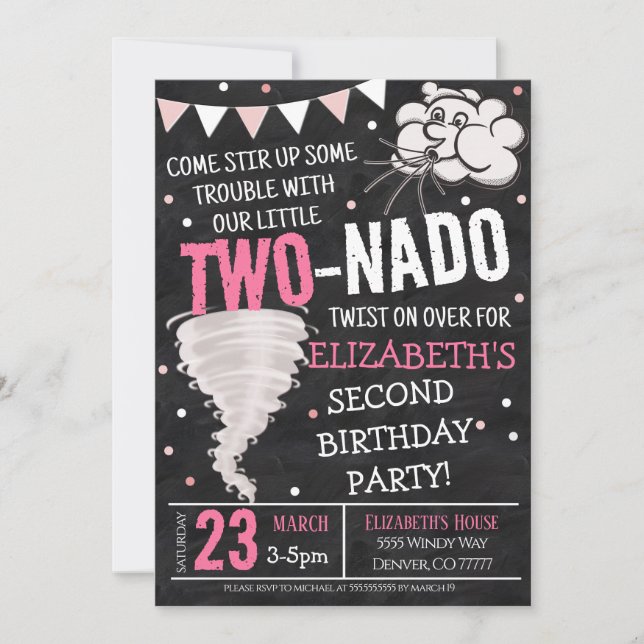 Tornado Birthday Party Invitation (Front)