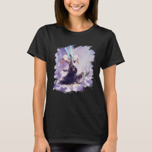 Tornado Cat Riding Turtle Eating Ice Cream T-Shirt