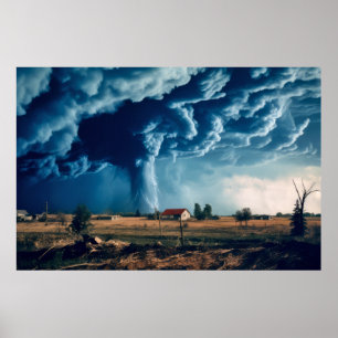 Tornado Nature Force Unleash Power Earth Disaster Poster