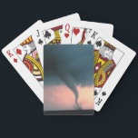 Tornado Playing Cards<br><div class="desc">A dangerous tornado or “twister” touches down in Oklahoma and is captured on film by storm chasers from the National Severe Storms Laboratory of NOAA. This twister has a dust and debris cloud forming at the ground surface in tornado alley.</div>