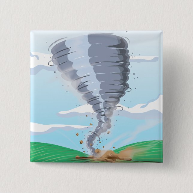Tornado Twister 15 Cm Square Badge (Front)