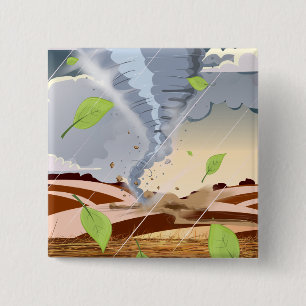 Tornado Twister 15 Cm Square Badge