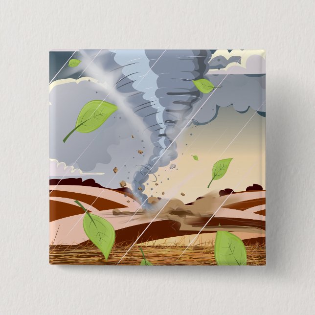 Tornado Twister 15 Cm Square Badge (Front)