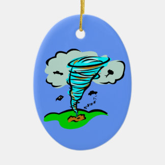 Tornado Twister Storm Chaser Flying Objects Ceramic Ornament