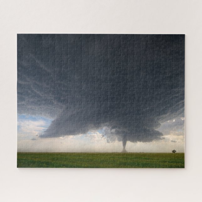 Tornado Under Giant Thunderstorm in Great Plains Jigsaw Puzzle (Horizontal)