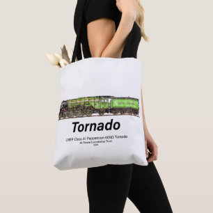 Tornado Vintage Steam Train English Locomotive Tote Bag