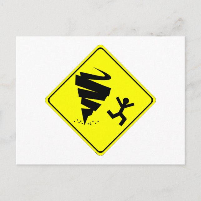Tornado Warning Sign Postcard (Front)